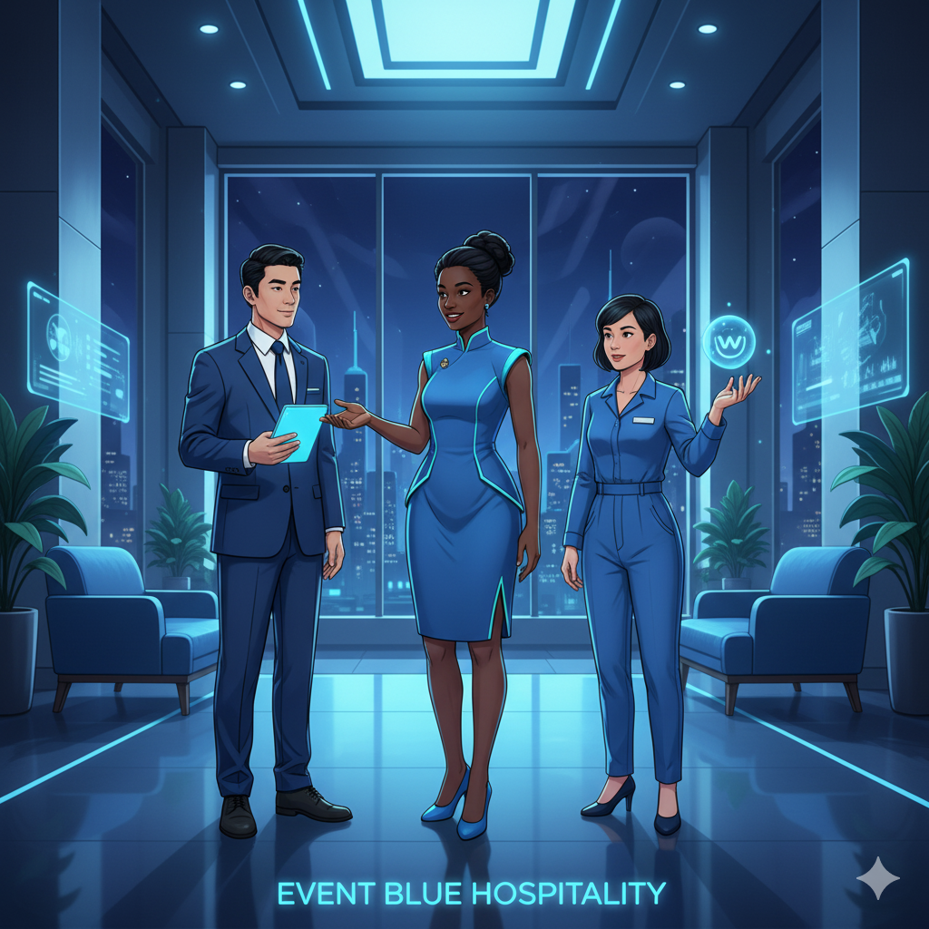 Hotel concierge smiling at the front desk