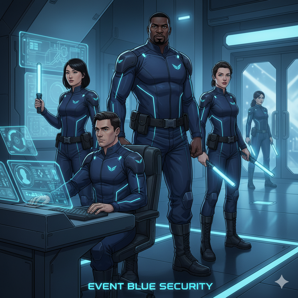 Professional security guard in a modern building